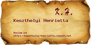 Keszthelyi Henrietta névjegykártya